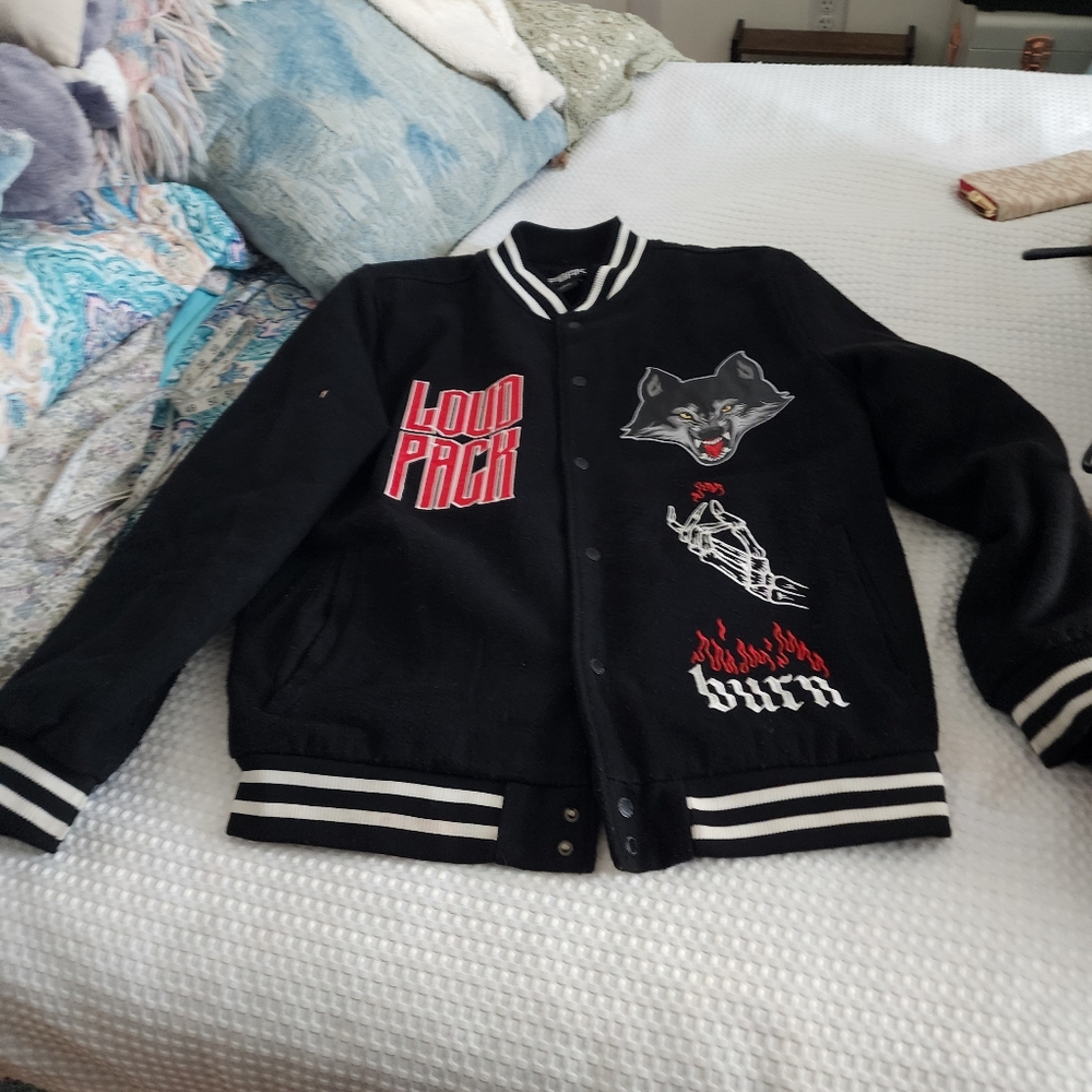 FBRK EUC MENS SZ 2XL REBEL MINDS LOUD PACK VARSITY JACKET COAT